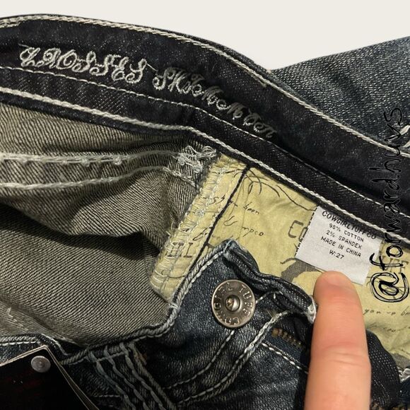 Cowgirl Tuff Crosses Shimmer Shorts Size 27 - Picture 7 of 9